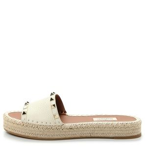 Valentino Garavani Rockstud Espadrille 1” Flatform Slide Sandal 41EU (10 US)